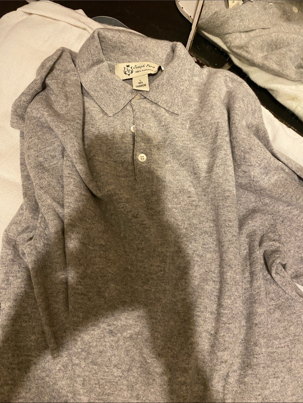 Gray Heather Polo Sweater - Soft Knit